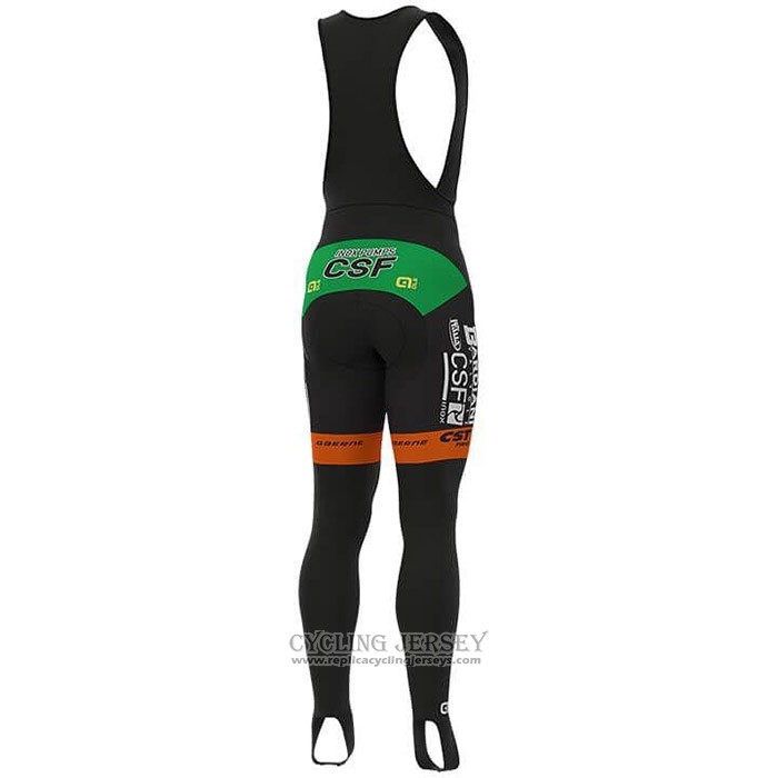 2019 Cycling Jersey Bardiani Csf Green Orange Long Sleeve And Bib Tight